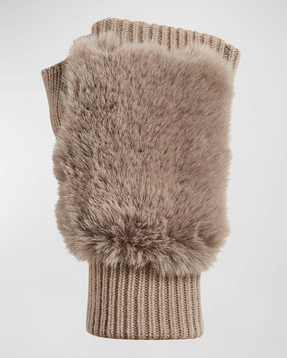 Fabulous Furs Faux Fur Fingerless Gloves | Neiman Marcus