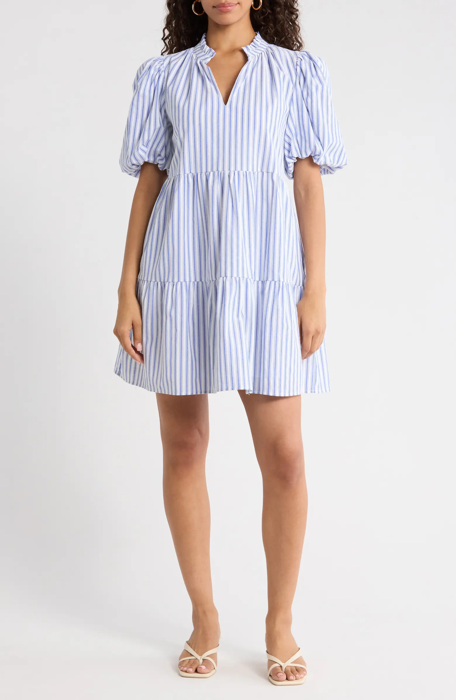 SUGARLIPS Audry Stripe Jacey Babydoll Minidress | Nordstrom | Nordstrom