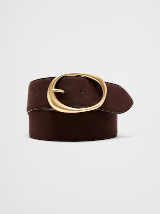 Vegan Leather Organic Buckle Wide Belt | Banana Republic Factory