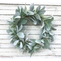 Lamb's Ear Wreath, Spring Year Round 15 Inch, Farmhouse Mini Modern | Etsy (US)