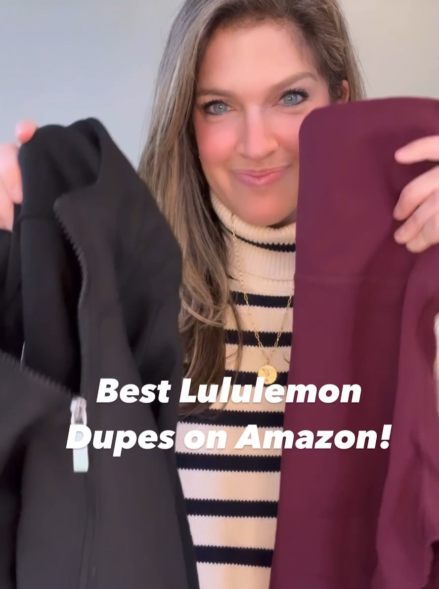OMG…found the *best* #Lululemon dupes on @amazon and had to share! The sweatshirt is an *exact* dupe for #LL’s scuba half-zip hoodie (even down to the thumbholes!) and the leggings are *way better* than the aligns - for a fraction of the price! Comment LINK & I’ll share the details on how to shop. I’m obsessed & grabbing more colors! #psyouneedthis #lululemon #lululemonleggings #founditonamazon #amazonfinds #amazondupes #tryonhaul #mom #momlife #momsofinstagram #momblogger #momboss #athleisure #leggings #leggingsaddict #leggingsarepants #casualoutfit #ootdfashion #ootdstyle 

#LTKFind #LTKunder50 #LTKfit