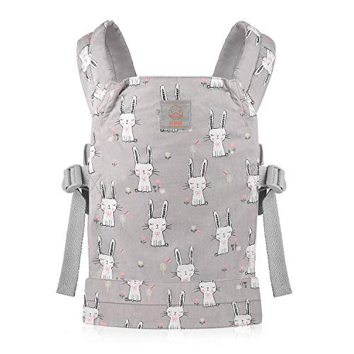GAGAKU Baby Doll Carrier for Little Girls, Kids Toy Baby Carrier Accessories for Reborn Baby Dolls - Gray - Rabbit | Amazon (US)