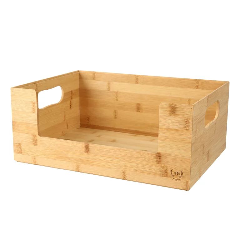 The Home Edit Bamboo Medium Open Front Bin, Storage Organization | Walmart (US)