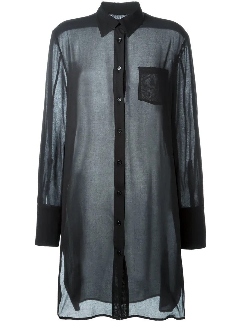 YANG LI sheer shirt dress | FarFetch US