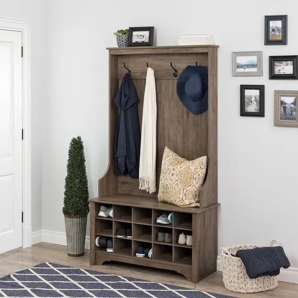Prepac Hall Tree with Bench and Shoe Storage - On Sale - Overstock - 20169626 | Bed Bath & Beyond
