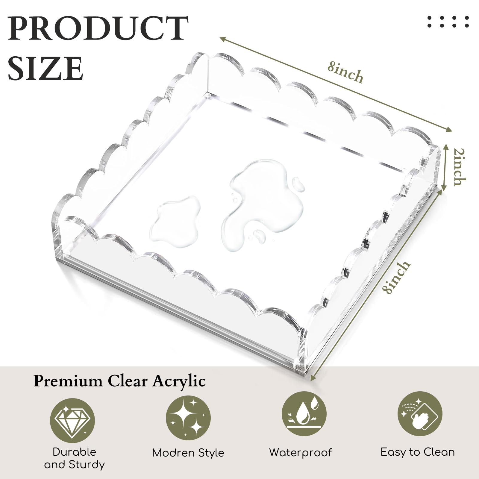 Acrylic Scalloped Tray with Magnetic Mat – Customizable for Displaying Photos,Art,Messages,Clea... | Amazon (US)