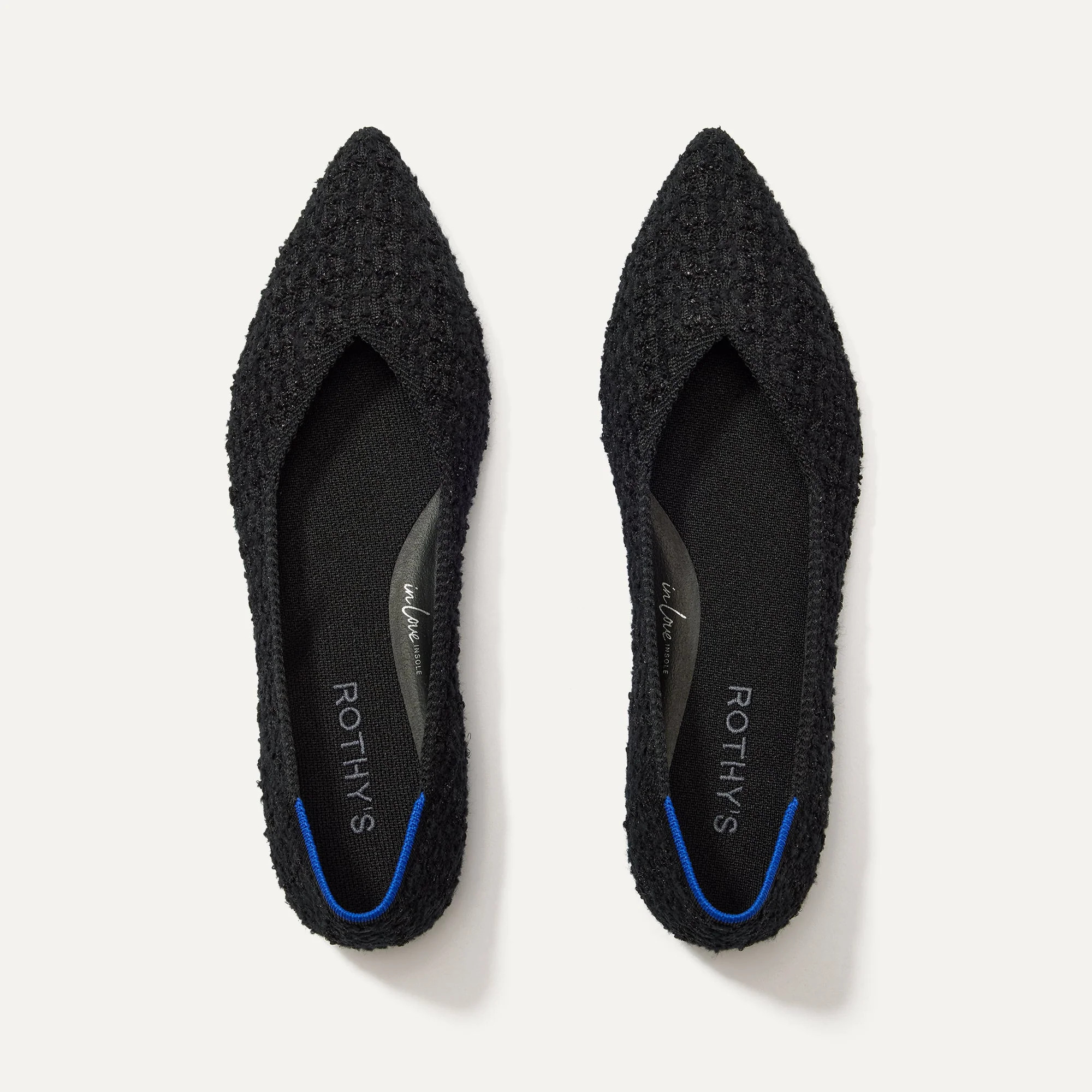 The Point II in Black Bouclé | Women's Flats | Rothy's | Rothy's