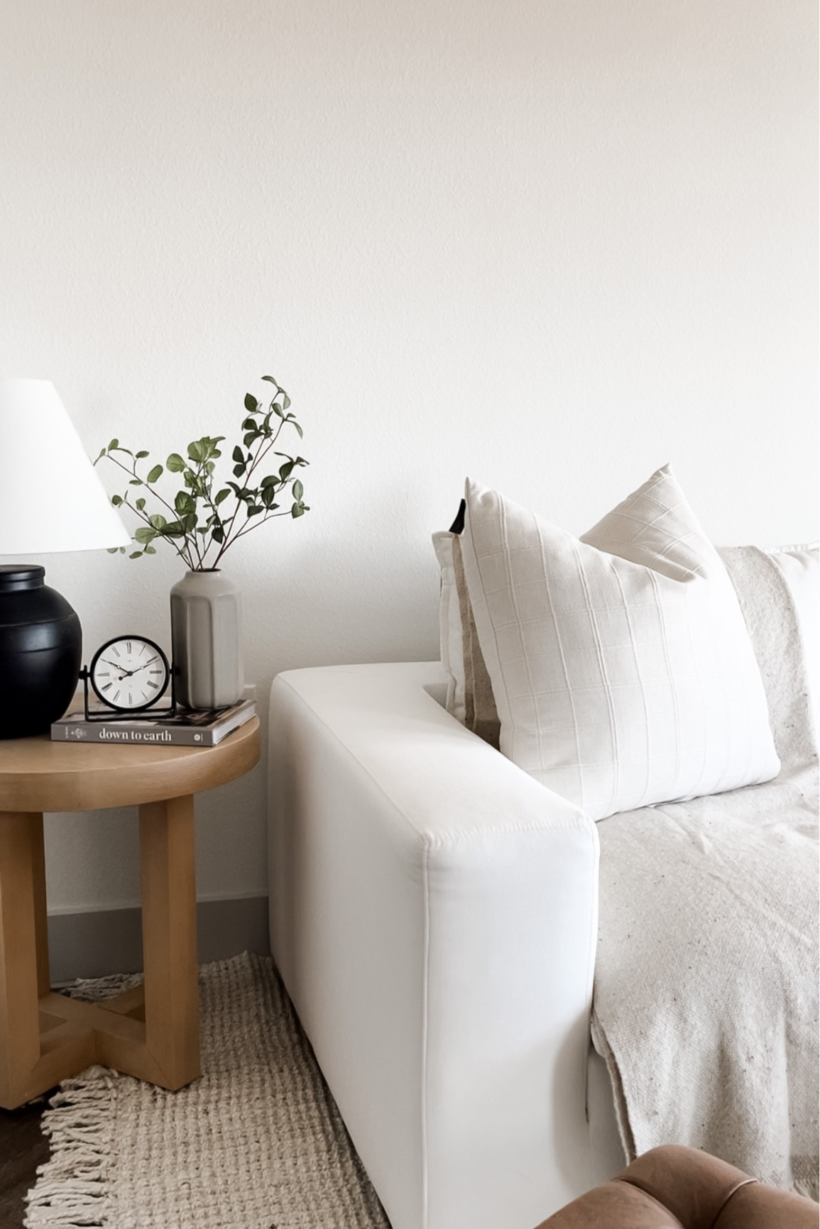 Living room decor | living room side table decor | simple living room side table | apartment living room decor | round side table decor 

#LTKhome