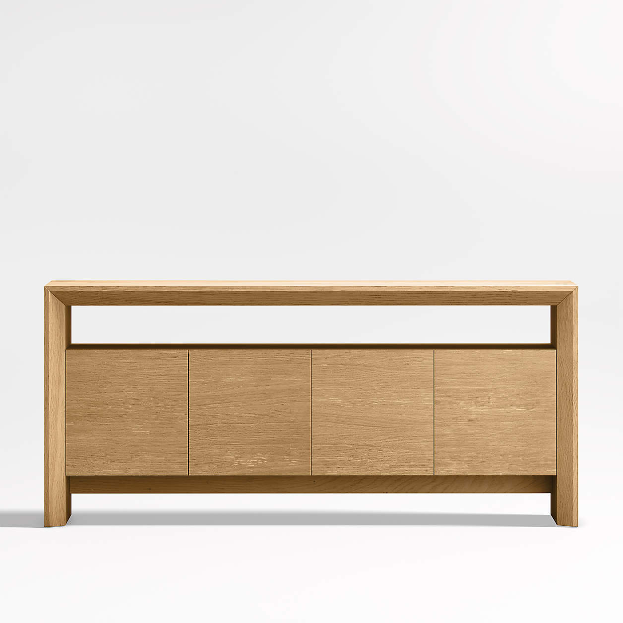 Baja 72" Natural Oak Storage Media Console + Reviews | Crate & Barrel | Crate & Barrel