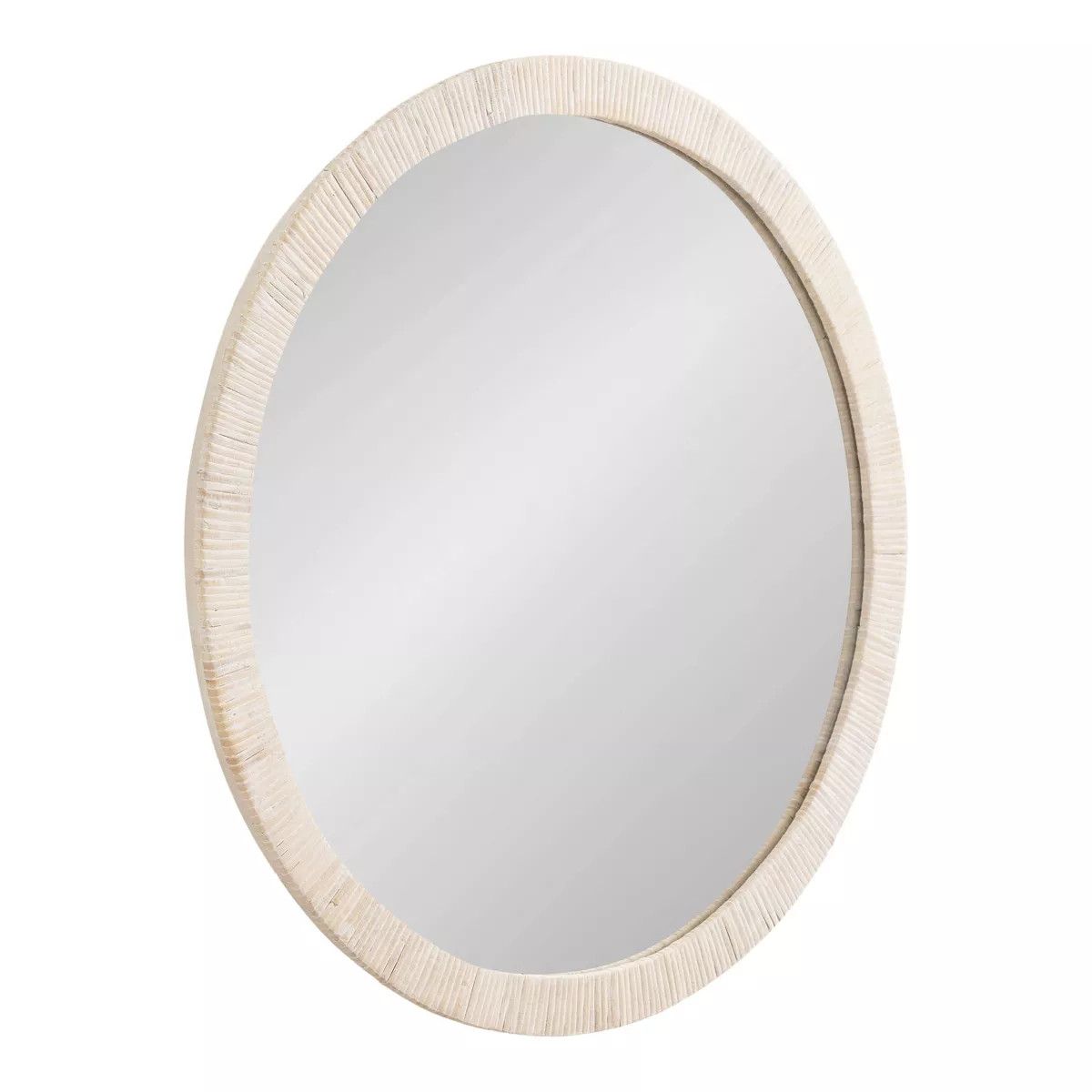 Kate & Laurel All Things Decor 28" Rahfy Round Framed Wall Mirror White | Target