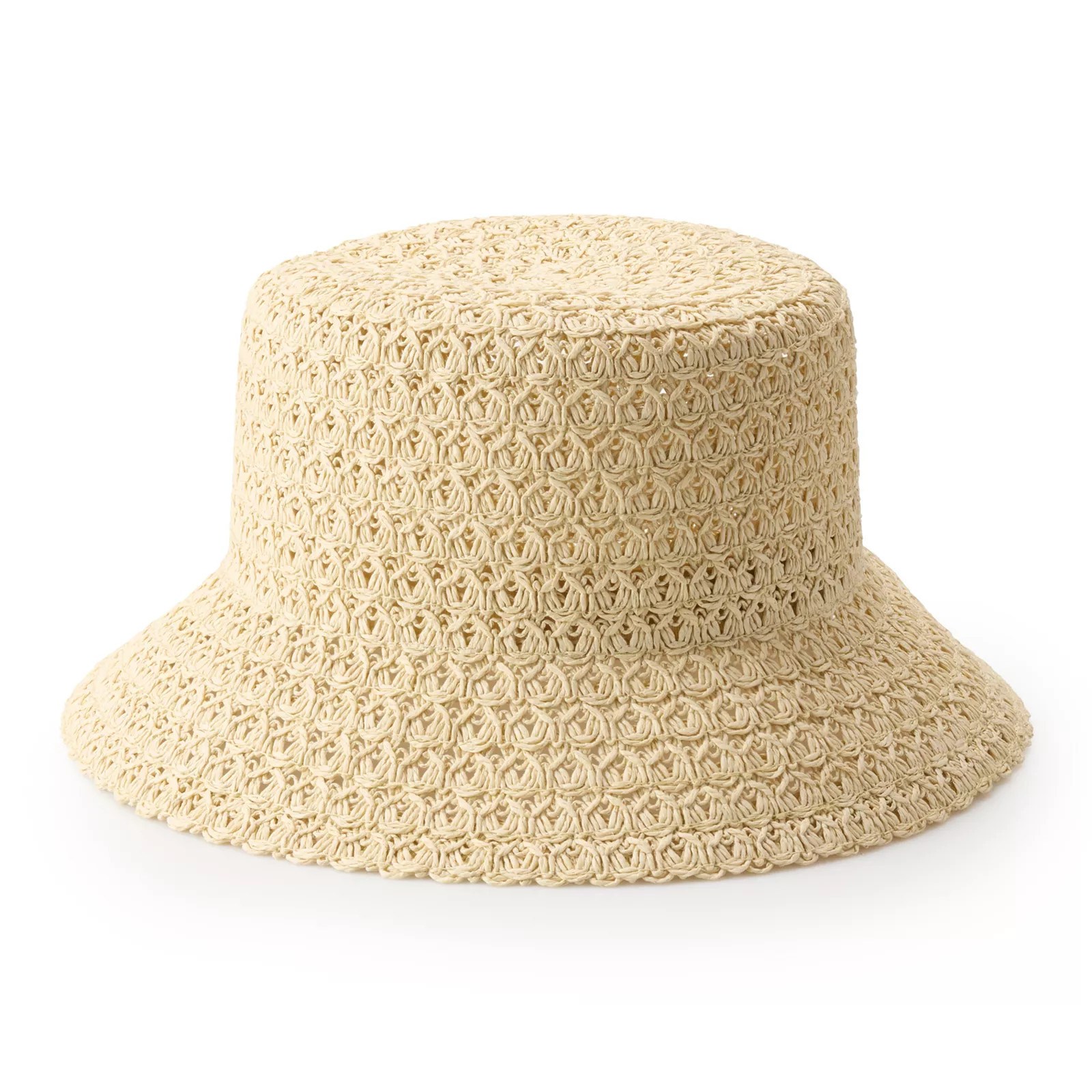Women's LC Lauren Conrad Lace Straw Bucket Hat, Natural | Kohl's