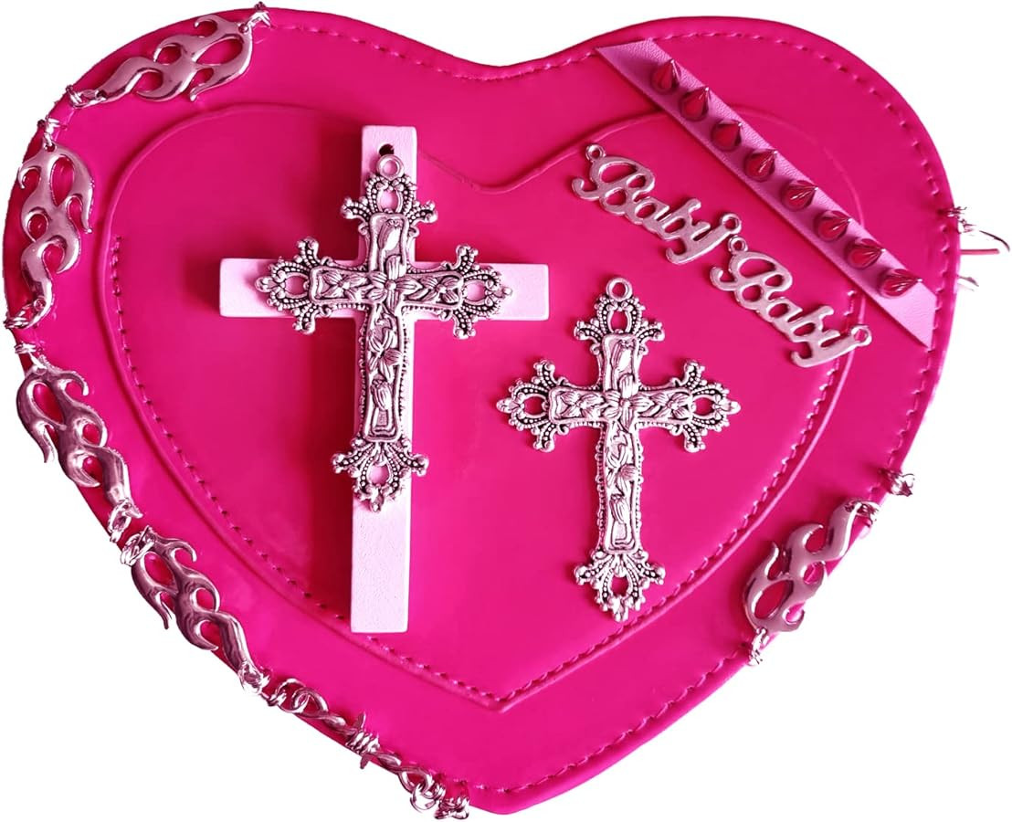 Gothic Punk purse bag Y2K Heart Cute Lolita shoulder bag for women | Amazon (US)