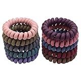 Spiral Hair Ties, Colorful Coil Hair Ties, Elastic Traceless Hair Ties, Matte Phone Cord Hair Ties,  | Amazon (US)