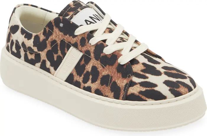 Ganni Sporty Mix Leopard Print Sneaker (Women) | Nordstrom | Nordstrom