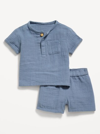 Double-Weave Pocket T-Shirt and Shorts Set for Baby | Old Navy (CA)