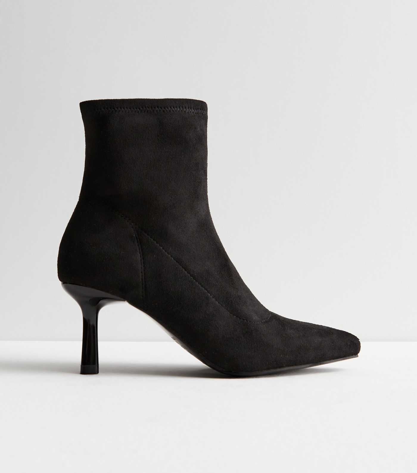 Black Suedette Stiletto Heel Sock Boots | New Look | New Look (UK)