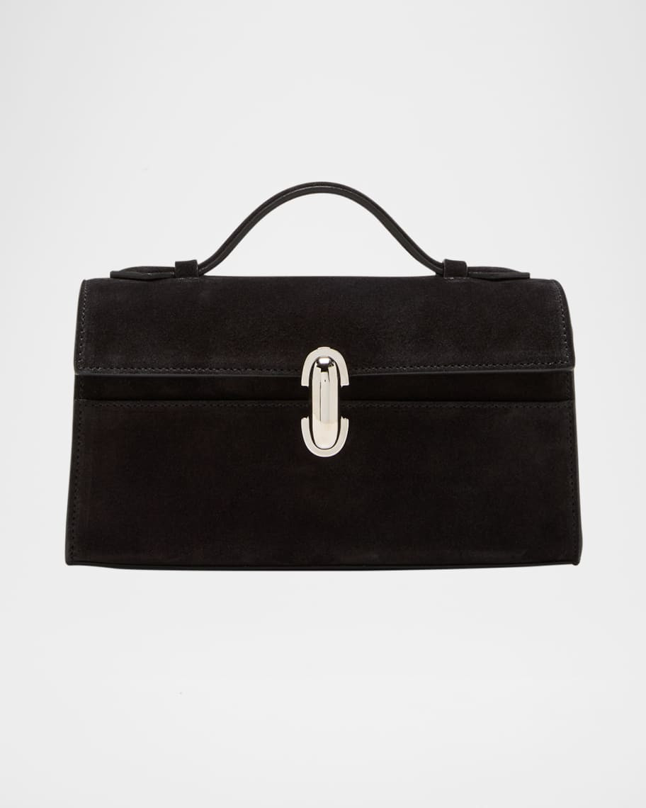 Savette The Symmetry Pouchette Suede Top-Handle Bag | Neiman Marcus