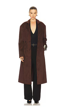 LAMARQUE Devikana Trench Coat in Dark Brown from Revolve.com | Revolve Clothing (Global)