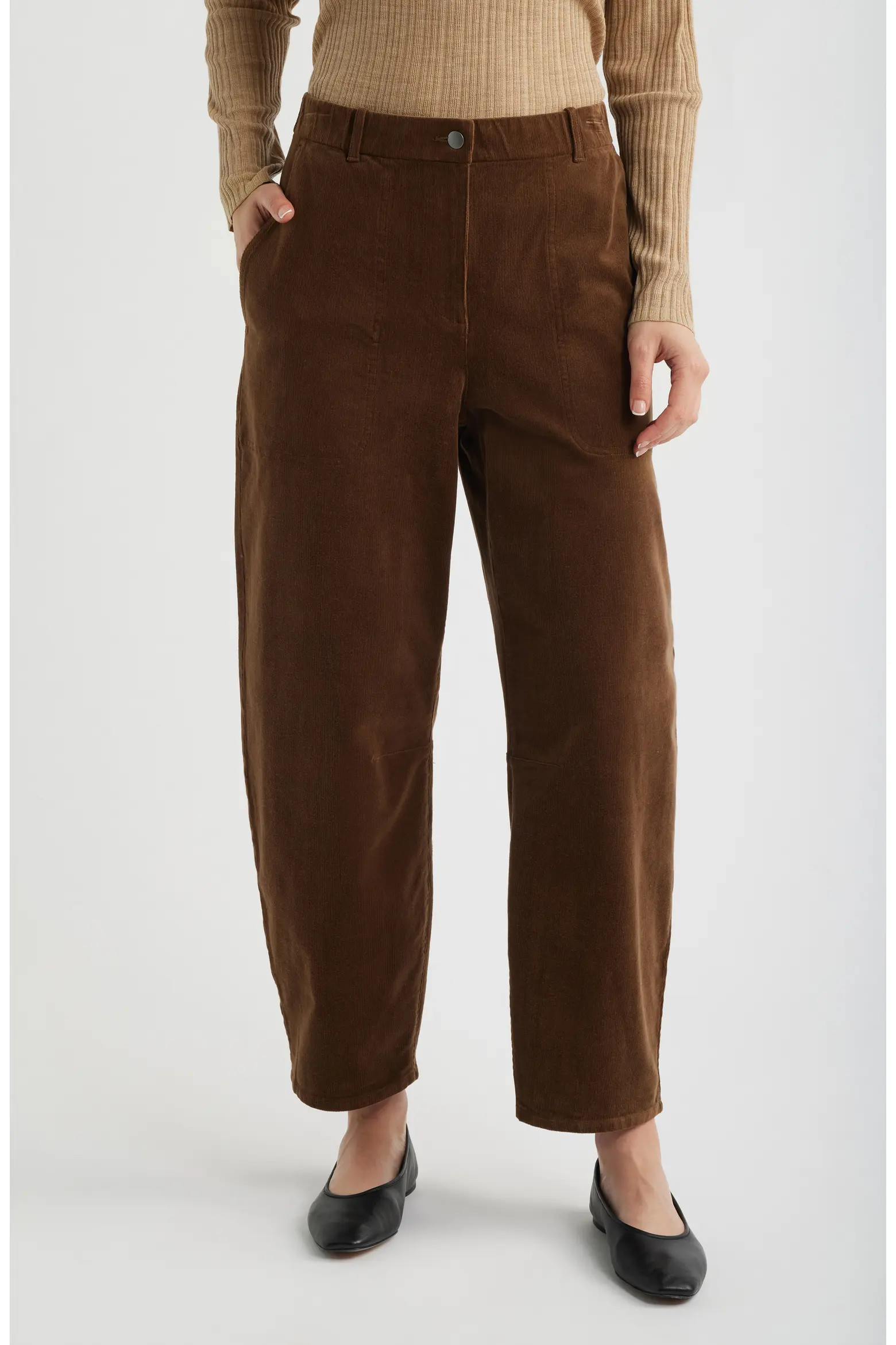 Stretch Organic Cotton Corduroy Arch Wide Leg Ankle Pants (Women) | Nordstrom | Nordstrom