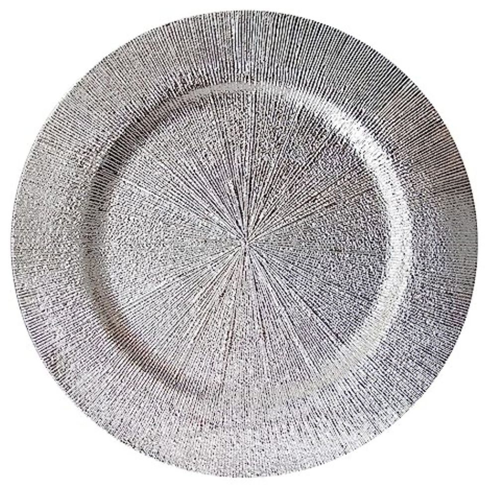 American Atelier, Round, Melamine Vienna Silver Decorative Charger Plate, Set of 4, 13 inches | Walmart (US)