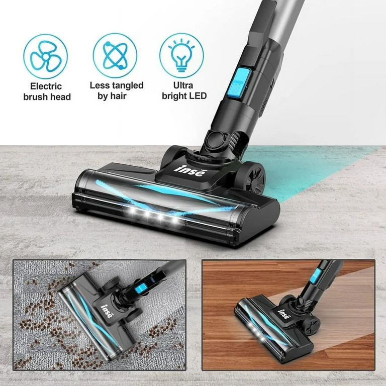 INSE Lightweight Cordless Stick Vacuum Cleaner 25kPa with 45min Runtime for Carpet Floor Pet Hair... | Walmart (US)