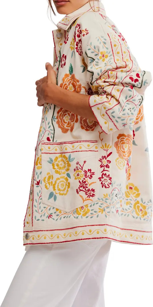 Avery Beaded Embroidered Cotton Jacket | Nordstrom