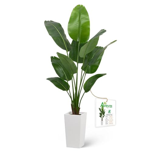 Aveyas 6ft Artificial Bird of Paradise Tree for Home Decor, 6 Feet Faux Floor Plant Fake Silk Banana Leaf Tropical Trees with Pot for Indoor Outdoor House Living Room (6 ft Tall Including Raised Pot) | Amazon (US)