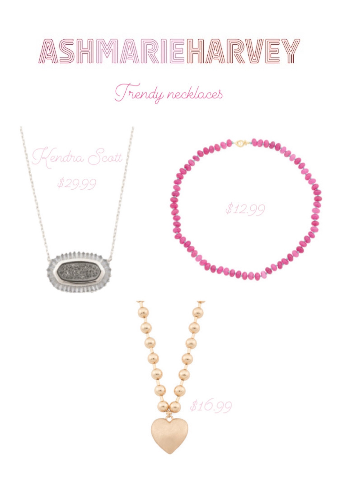 Trendy beaded necklaces and a sale Kendra Scott necklace. My favorite is the beaded heart charm necklacee

#LTKStyleTip #LTKFindsUnder50 #LTKSaleAlert