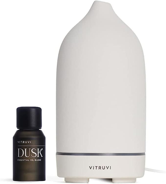 Vitruvi Stone Diffuser White and Dusk Essential Oil Blend 100% Pure (0.5 fl.oz) | Amazon (US)