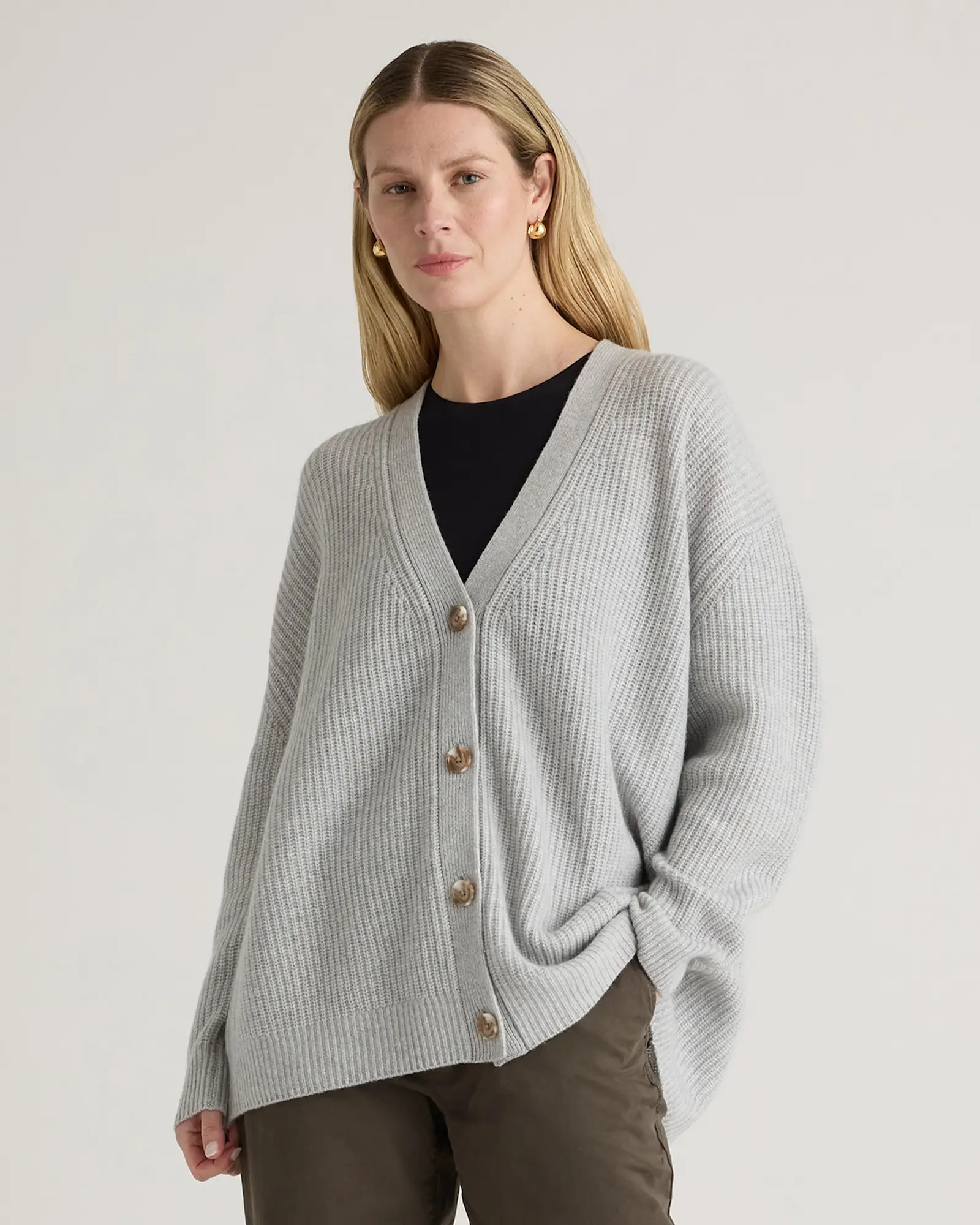 Mongolian Cashmere Oversized Boyfriend Cardigan Sweater | Quince