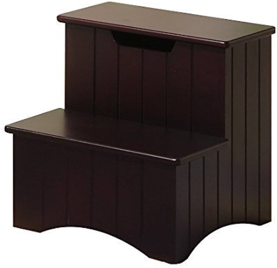 Kings Brand Dark Cherry Finish Wood Bedroom Step Stool With Storage | Amazon (US)