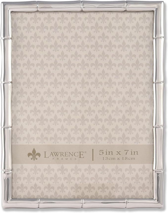 Lawrence Frames Bamboo Design Metal Frame, 5x7, Silver | Amazon (US)