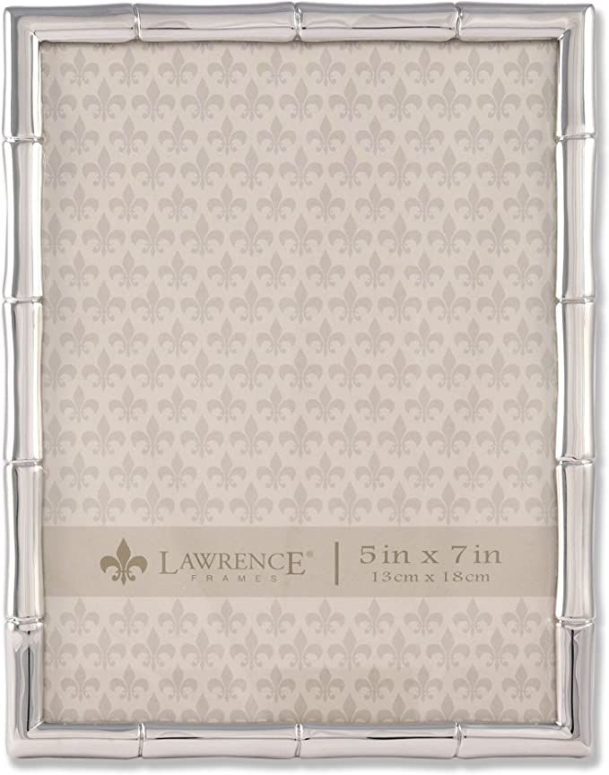 Lawrence Frames Bamboo Design Metal Frame, 5x7, Silver | Amazon (US)