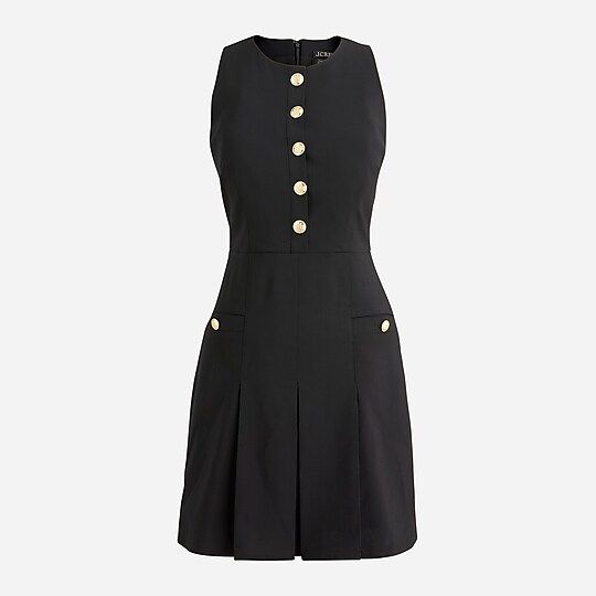 Pleated mini dress in Italian bi-stretch wool | J.Crew US