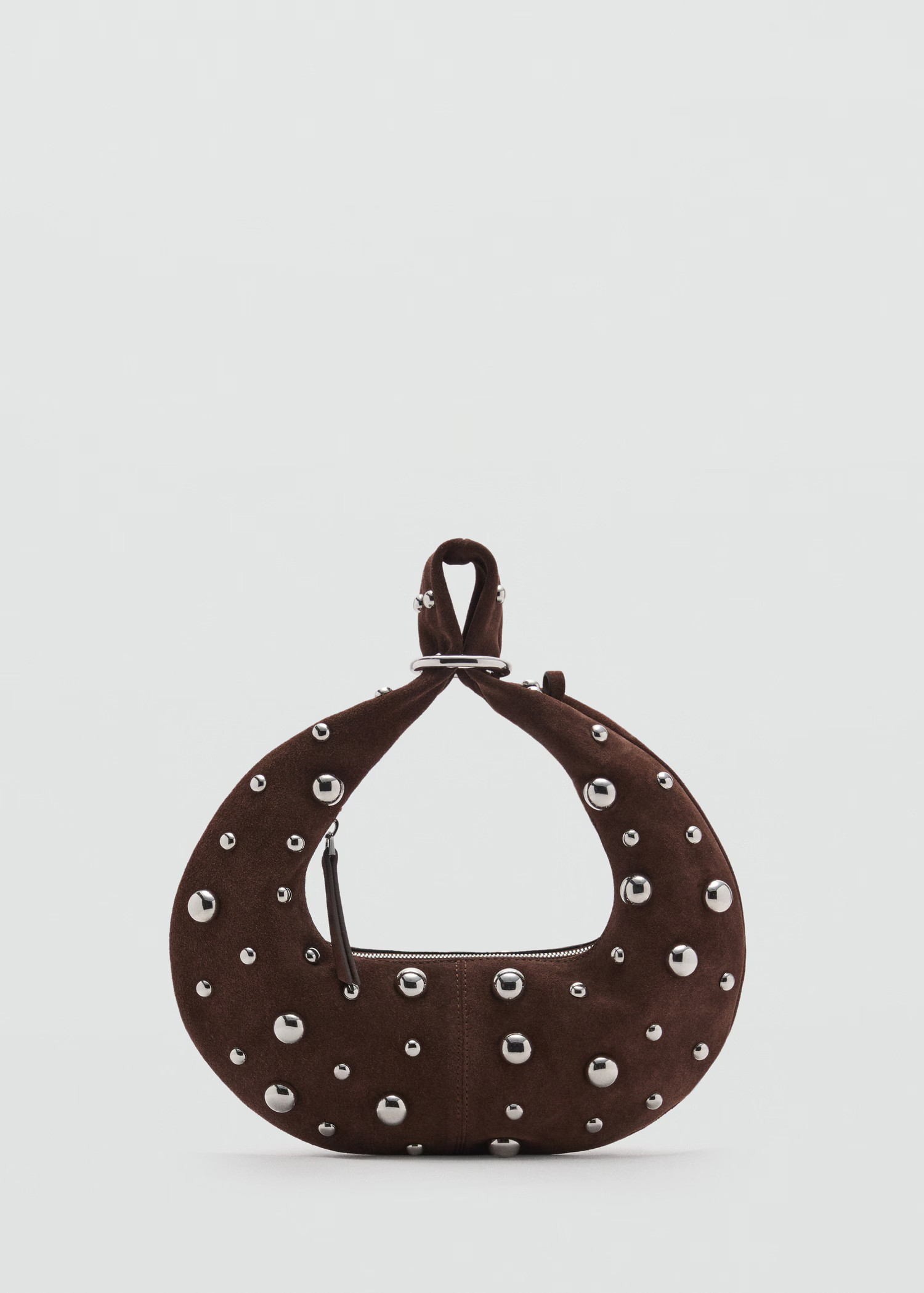 Leather handbag with metallic-balls appliqué | MANGO (UK)