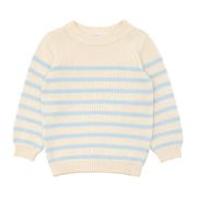 unisex blue and cream stripe knit sweater | minnow