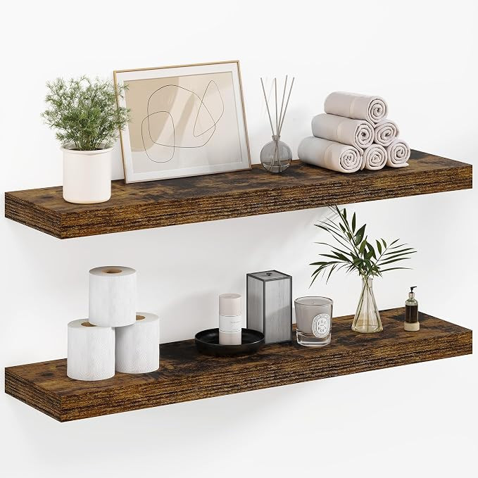 Vivelove 90 cm Floating Shelves 36 Inch Long, 9.3 Inch Deep Shelf Wall Mounted for Bathroom, Bedr... | Amazon (CA)