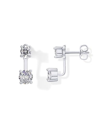 PAVOI 14K Gold Plated Cubic Zirconia Earrings Jacket for Women - Sterling Silver Posts Dainty CZ ... | Amazon (US)
