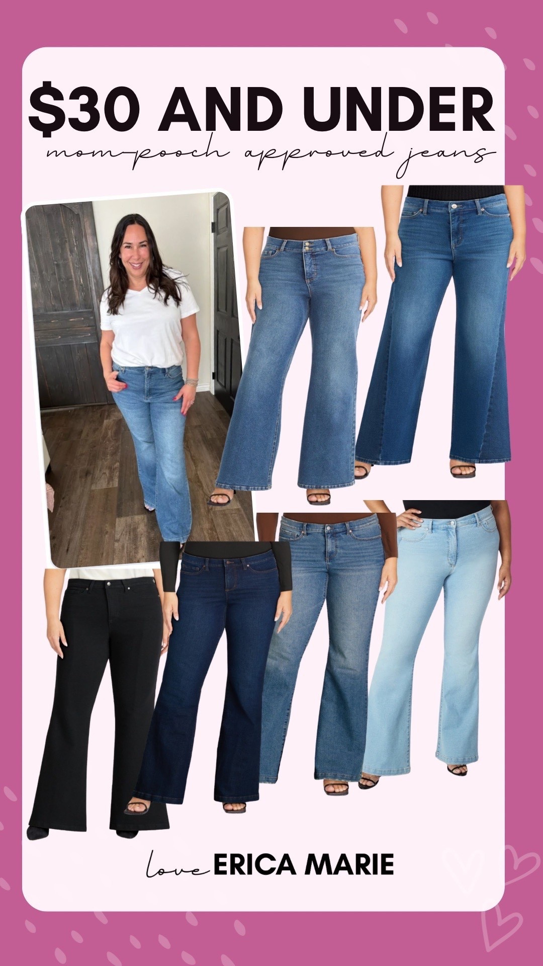 Mom pooch approved jeans that are just as cute as they are comfortable. I love how confident I feel in these as a midsize mom over 40 and the price is such a good bonus. These come in so many different washes and they are all such good quality. 
Mom approved jeans 

#LTKMidsize #LTKOver40 #LTKSeasonal