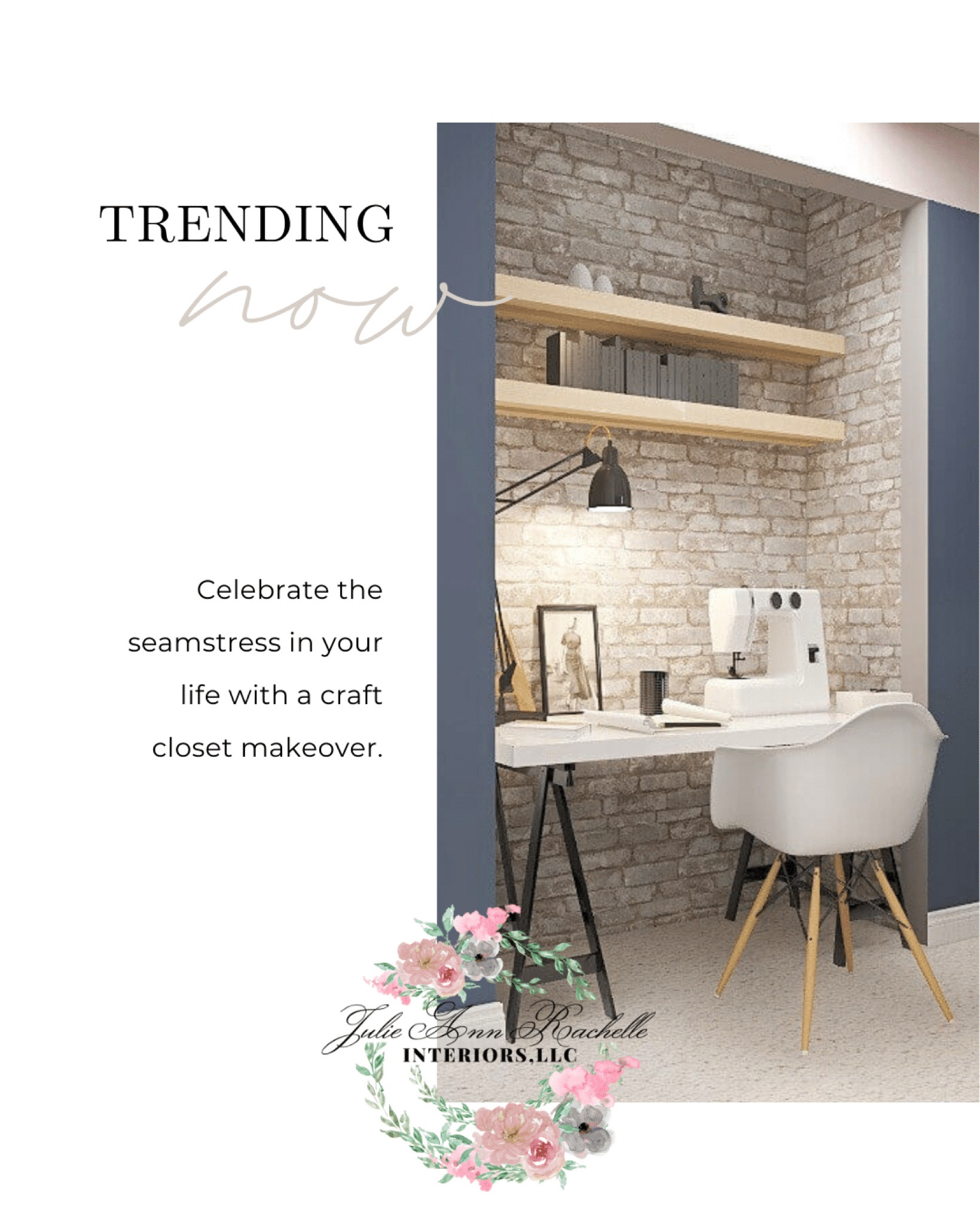 This is a design that I created for a client in Baltimore refreshing her home office and sewing studio. You can check out the project at bit.ly/HomeOfficeAndSewingRoom

Follow @julie_ann_rachelle
#julieannrachelle

Details
1. Beacon House Brickwork Pewter Exposed Brick Unpasted Non Woven Wallpaper, 20.5-in by 33-ft, 56.4 sq. ft.

2. Better Homes & Gardens Modern Farmhouse Wood Sewing Table, Rustic White Finish
 
3. Globe Electric 5698601 60W Desk Lamp - Black

4. Floating Shelves - Solid Wood - Natural Color Floating Shelf - Natural or Any Minwax Stain - Choose length and width - Hardware Included!

5. Sewing Machine with 287 Stitch Patterns and 4 Fonts

6. Computerized Sewing and Quilting Machine

7. Set of 2 Mid Century Modern Style Dining Side Chair Wood Leg White

8. Sewing Cabinet for Sturdy Sewing, Cutting, Quilting, and Crafting with Joey II 3 Drawer Storage Cabinet, Portable with Wheels, White Ash Finish

9. Pen + Gear Desktop Organizer Pegboard Set with 2 Cups, 1Tray, 2 Hooks, White

10. IN 20+ CARTS
Price: $25.28+
Original Price:$42.14+
40% off sale for the next 23 hours
Personalized Acrylic Calendar For Wall | Acrylic Dry Erase Board | Monthly & Weekly Planner 2023 | Calendar with Marker | Family Calendar

11. Hooks & Wall Organization
Daily Organization System - Gray Wash
Limited Time Offer Sale
$15.50 - $79

12. Price drop about $100! Modway Edge Mesh Back and White Vinyl Seat Office Chair With Flip-Up Arms - Computer Desks in Tan

13. Deluxe Tempered Glass L-shaped Computer Desk. ON SALE

14. Wide Bookcase at ALL MODERN price drop!!!!

15. Brother SE1900 Computerized Sewing and Embroidery Machine with 240 Built-in Designs

16. Brother LX3817A 17-Stitch Portable Full-Size Mechanical Sewing Machine, Aqua
(4.3)
4.3 stars out of 2274 reviews
2274 reviews
Now $79.98
You save $20.02
Sale






#LTKworkwear #LTKhome #LTKGiftGuide