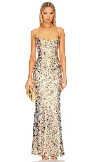 Ruby Dress | Champagne Gold Dress Gold Gown Gold Formal Dress Metallic Dress Metallic Gown | Revolve Clothing (Global)