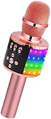 BONAOK Wireless Bluetooth Karaoke Microphone with Controllable LED Lights, Portable Handheld Kara... | Amazon (US)