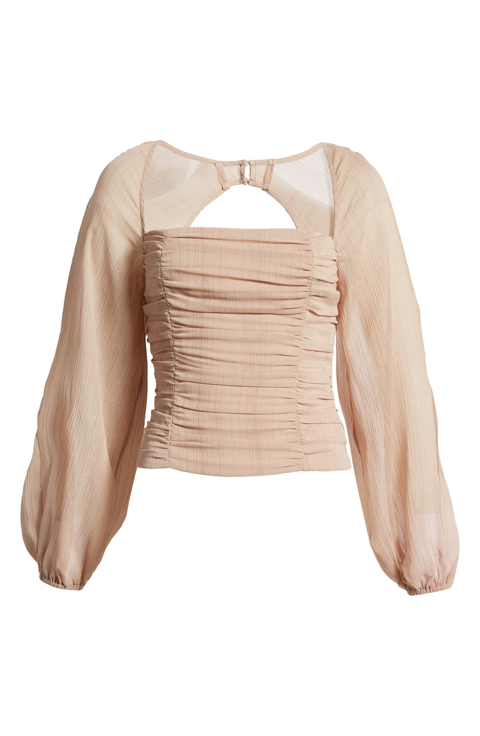 Metallic Thread Balloon Sleeve Top | Nordstrom