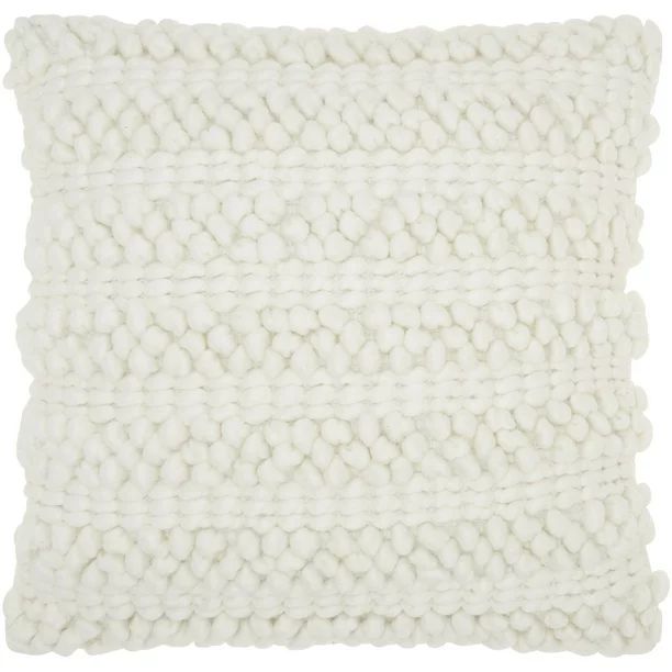 Nourison Life Styles Woven Stripes Decorative Throw Pillow, 20" x 20", White | Walmart (US)