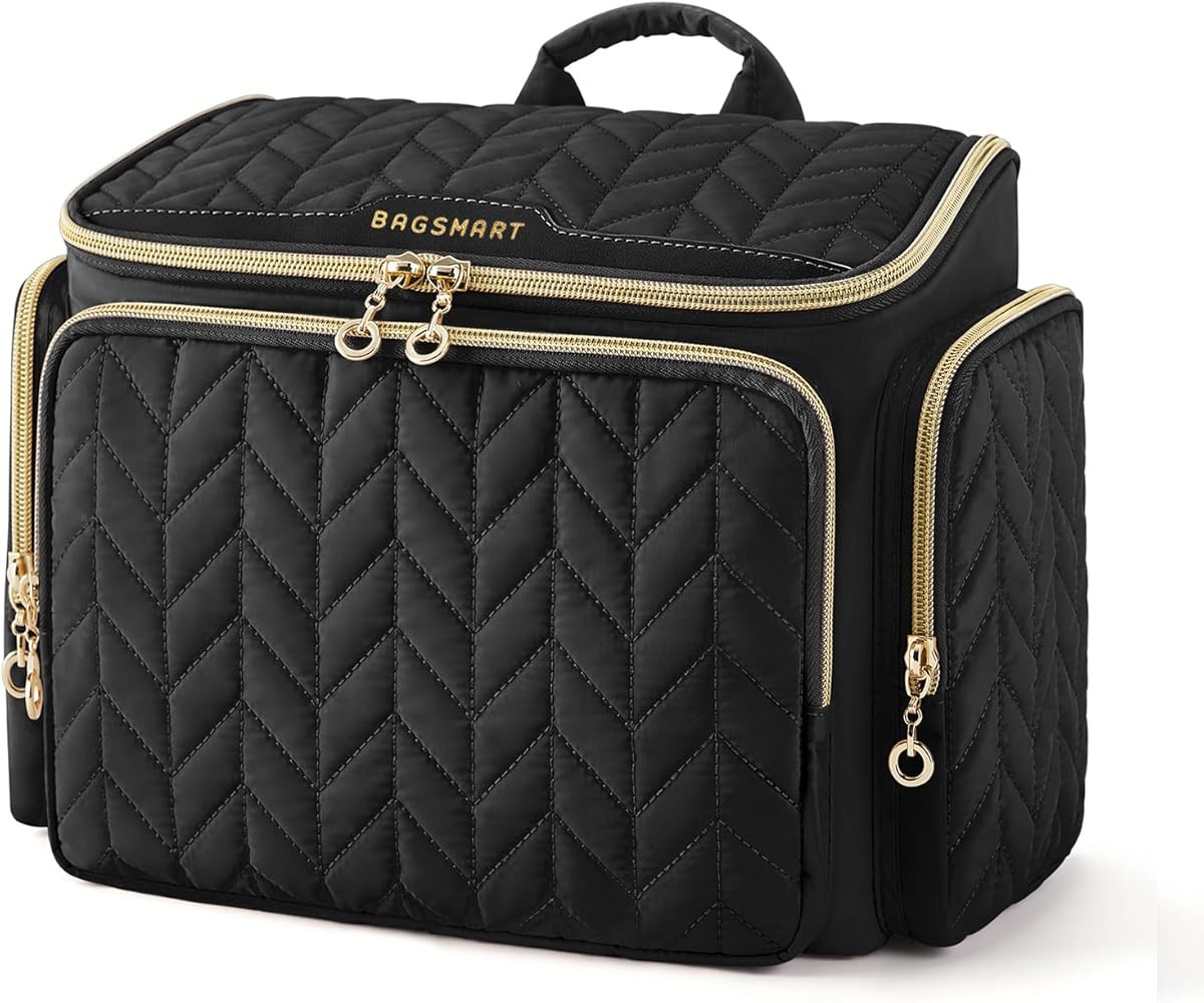 BAGSMART Travel Toiletry Bag, Large Wide-open Travel Bag for Toiletries, Makeup Cosmetic Travel B... | Amazon (US)