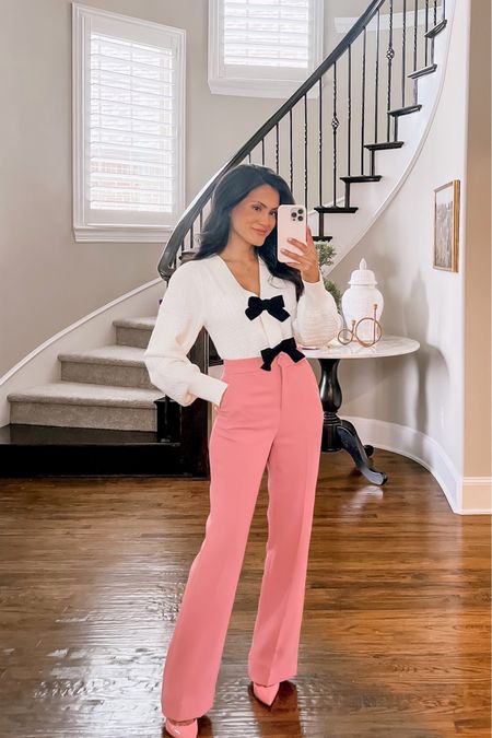 Corporate but make it chic 💗🤌

Petite. Wearing size XS in this darling bow sweater. Pink pants are old from Rachel Parcell. Linking similar options. 

#LTKunder100 #LTKworkwear