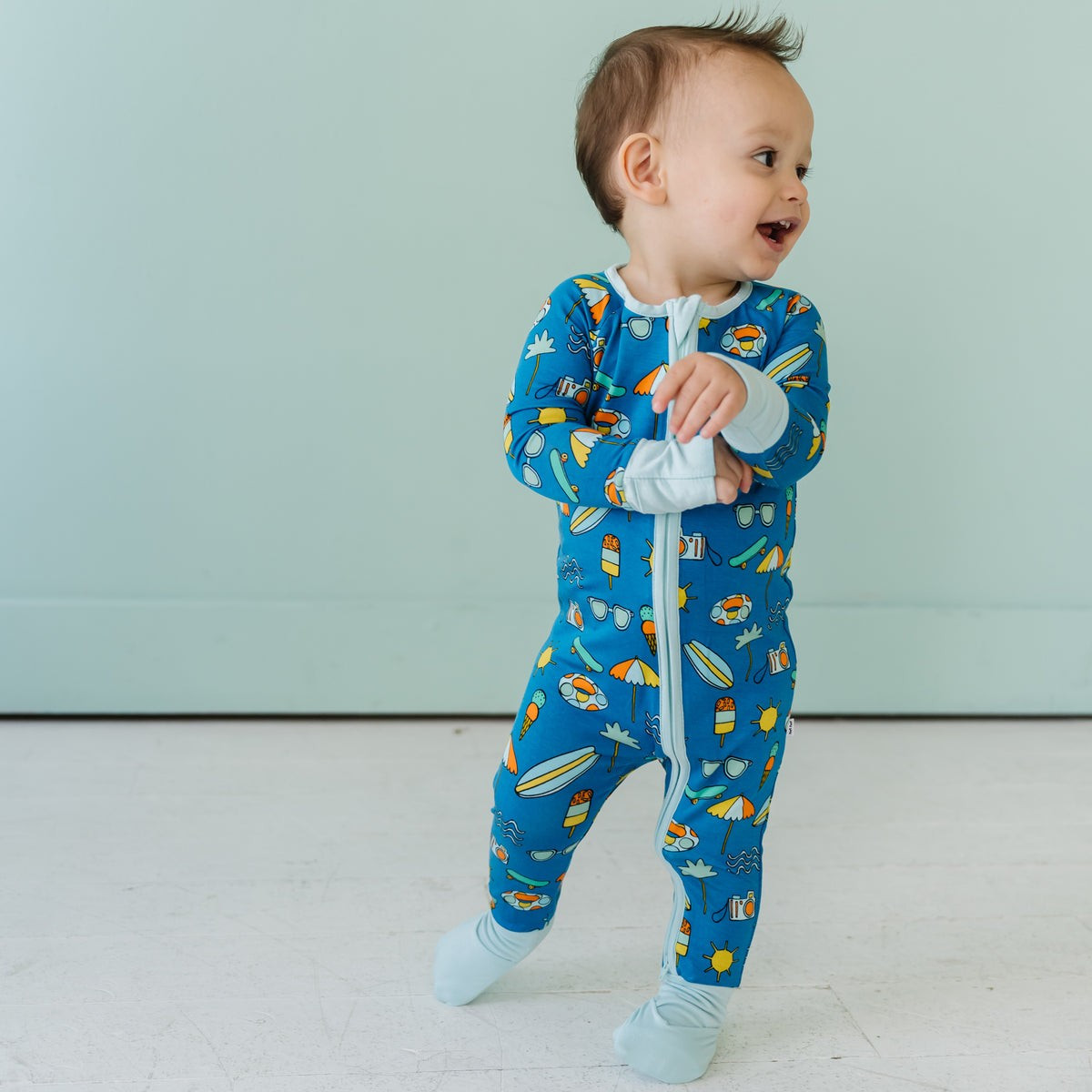 Surf's Up Bamboo Viscose Zippy | Little Sleepies