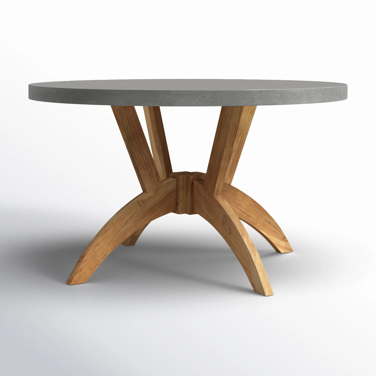 Akiva Round Teak Outdoor Dining Table With Umbrella Hole , 52'' in. W 52'' in. D | Wayfair North America