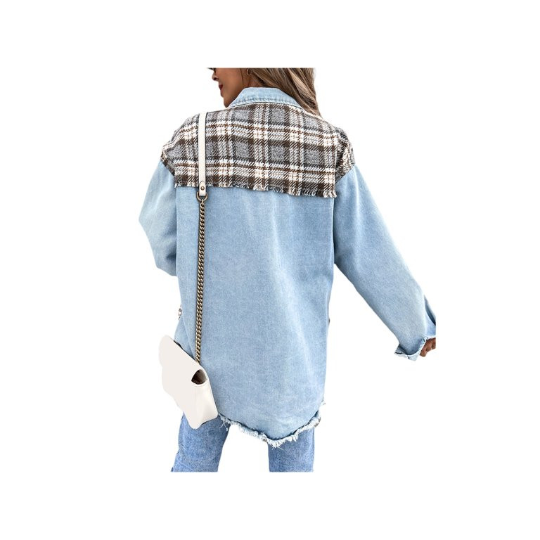 JBEELATE Women's Washed Denim Jacket Long Sleeve Button Down Gifts for Women | Walmart (US)