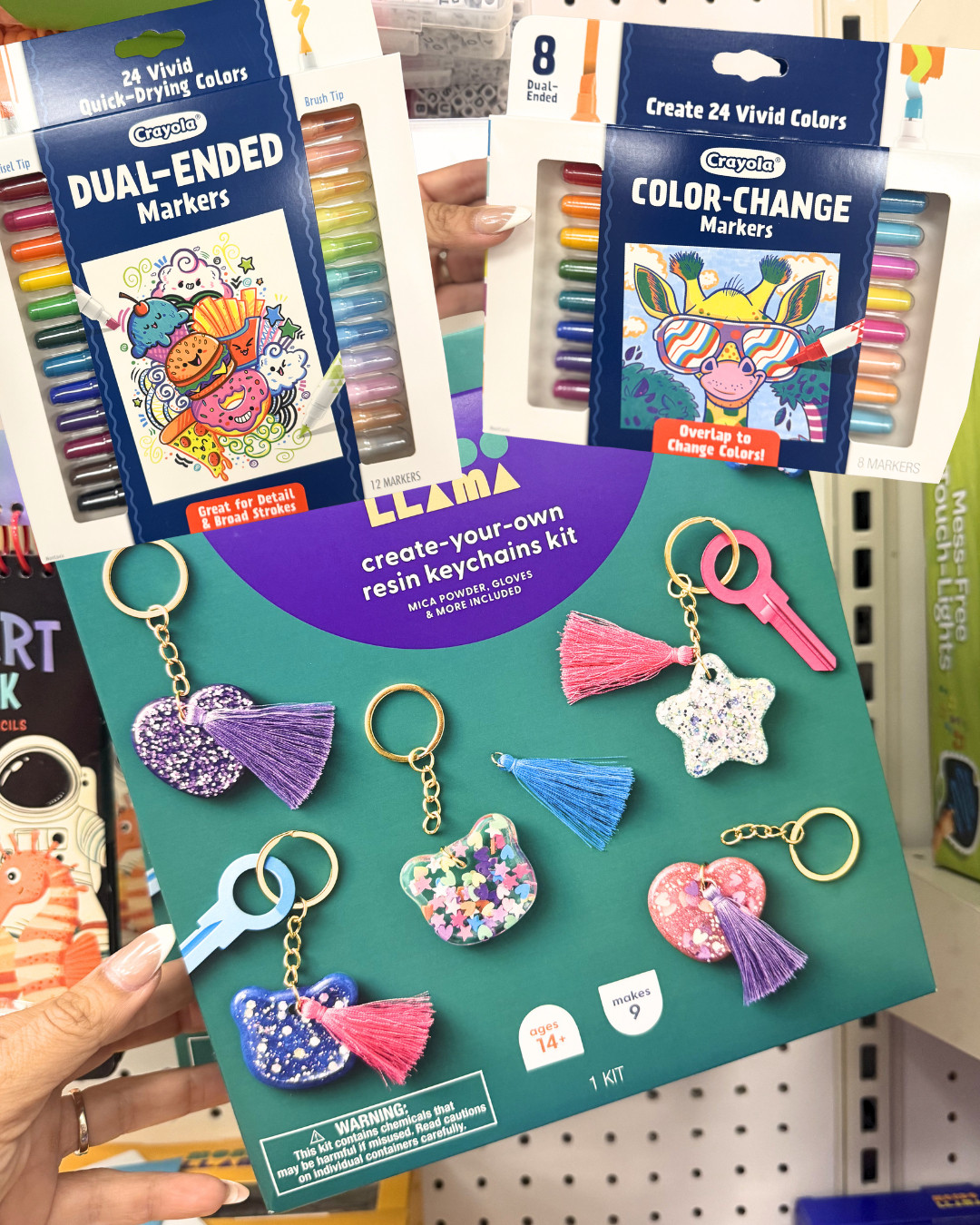 Target has the cutest craft kits for kids 🎨✨ This DIY resin keychain kit plus Crayola markers is the perfect rainy day activity, birthday gift, sleepover idea, or screen-free fun. Affordable Target finds that keep kids busy and creative—linked in my LTK! #TargetFinds #TargetKids #TargetStyle #KidsCrafts #ScreenFreeFun #GiftIdeas 

 #LTKmomlife #LTKKids